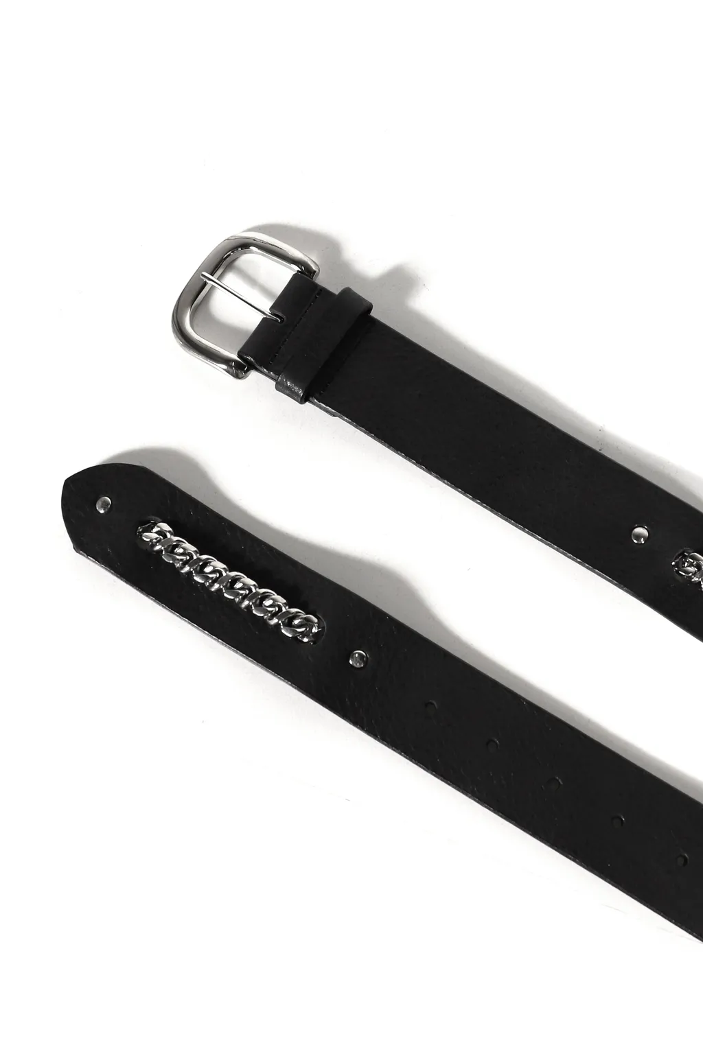 Chain ​​Leather Belt / Black