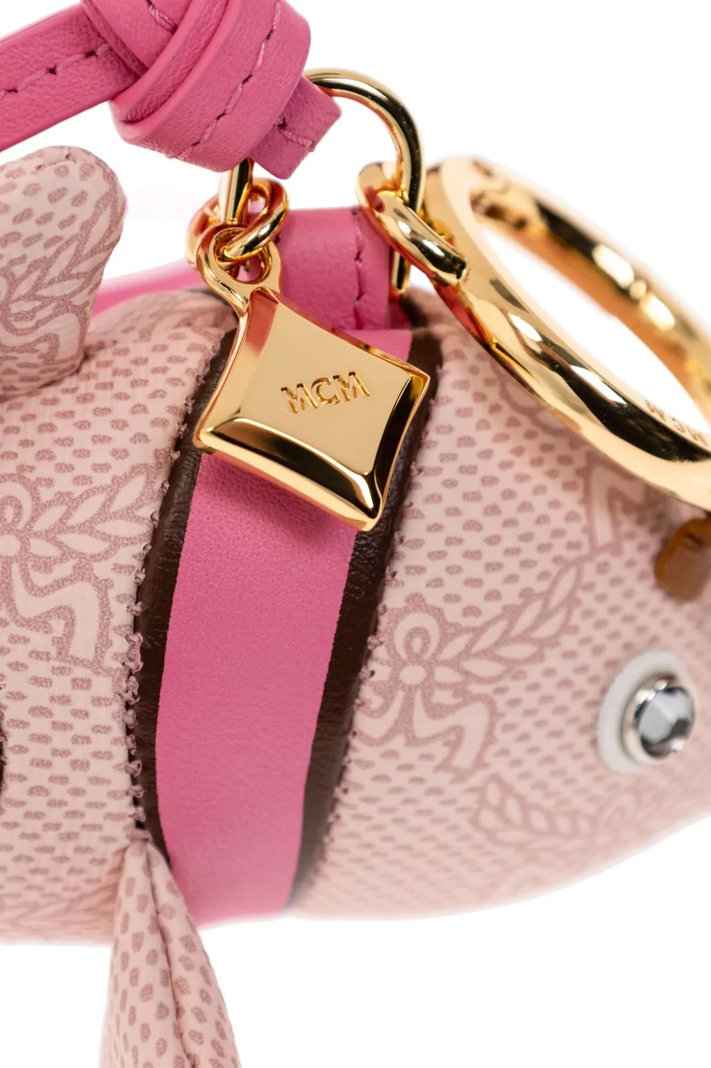 Mcm Fish Shaped Charm Keychain