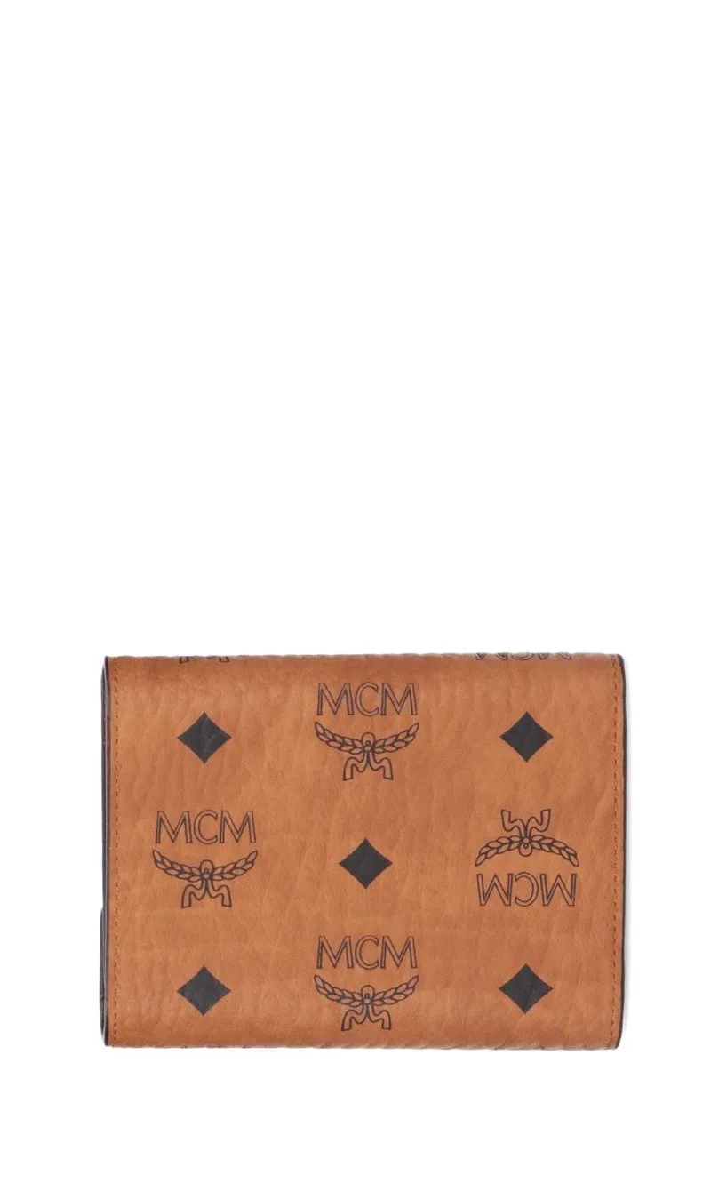 Mcm Visetos Monogram Printed Tri-Fold Wallet