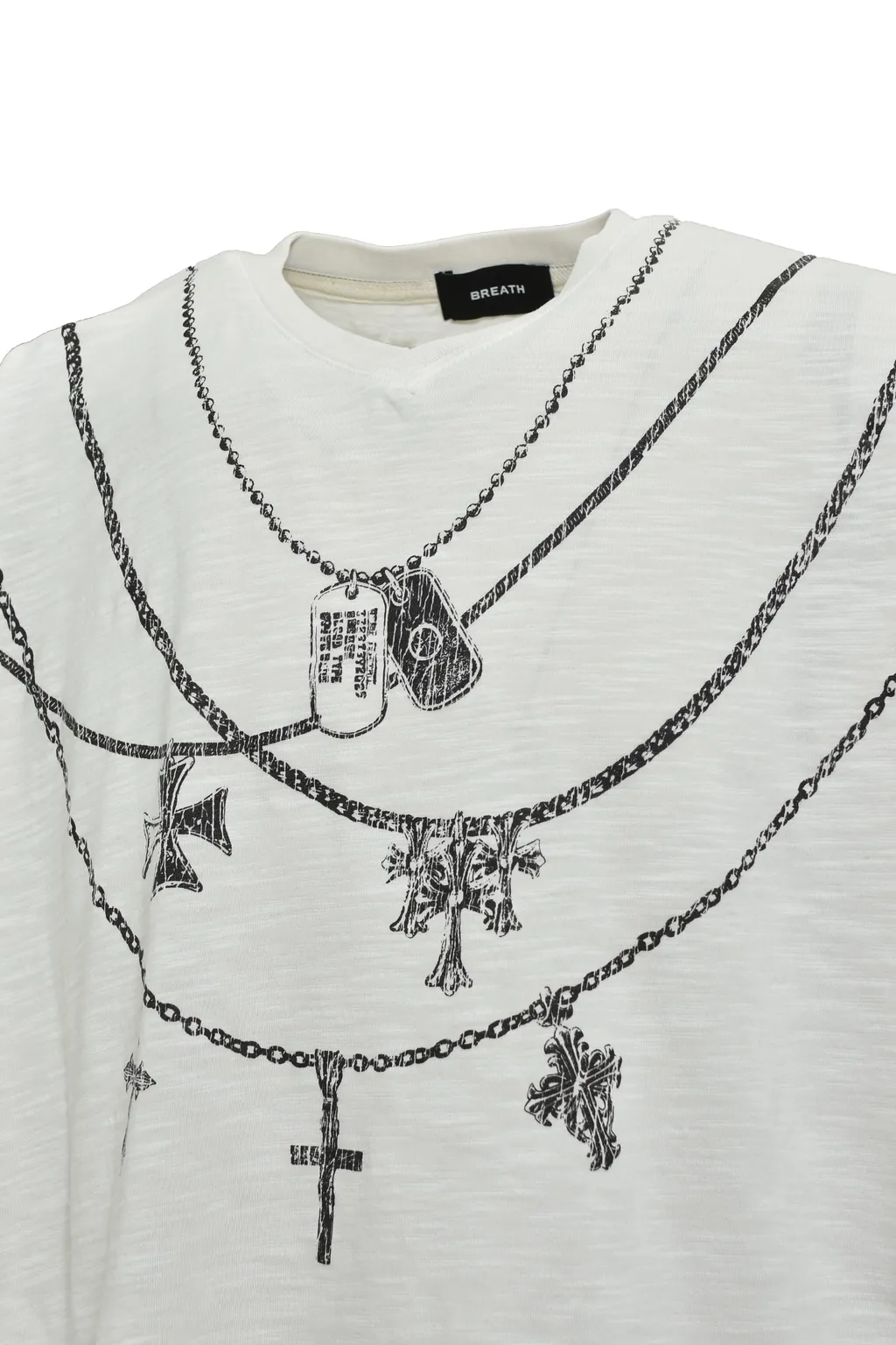 Necklace V Neck Tee / Wht