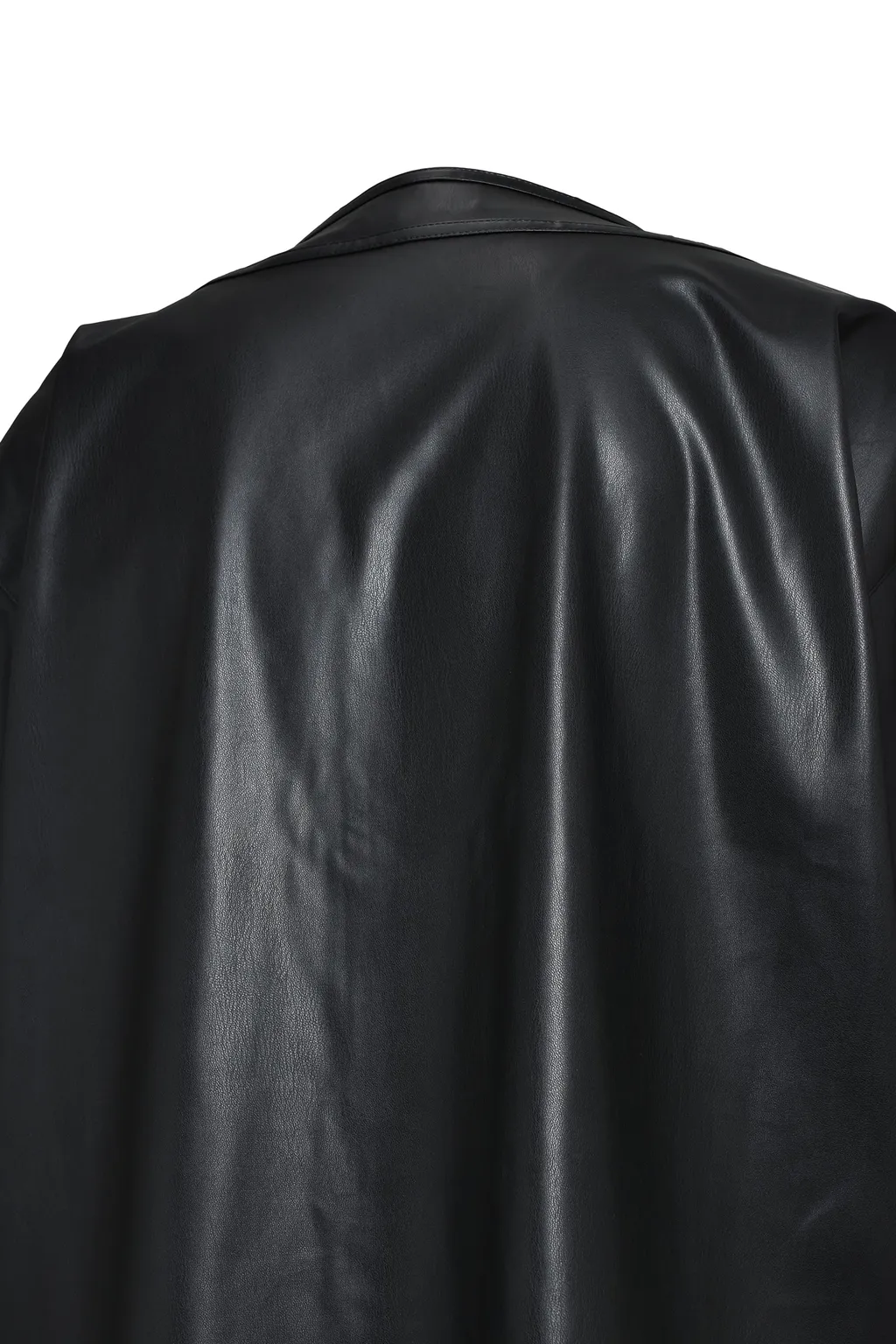 Faux Leather Bh Baseball Shirt / Blk