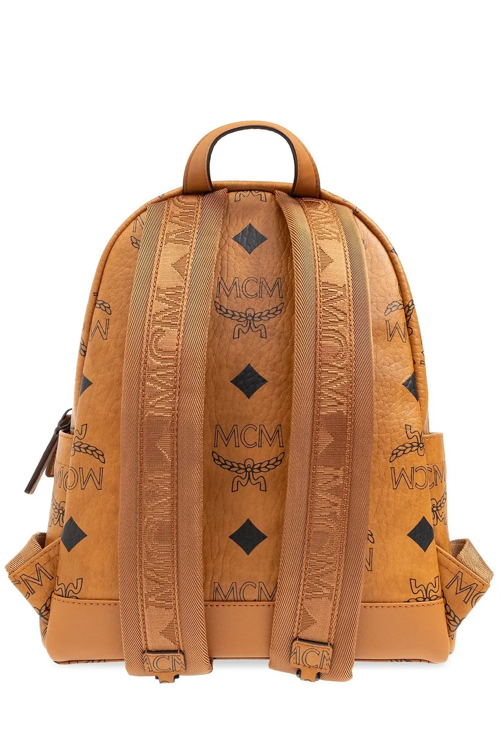Mcm All-Over Logo Printed Zipped Backpack