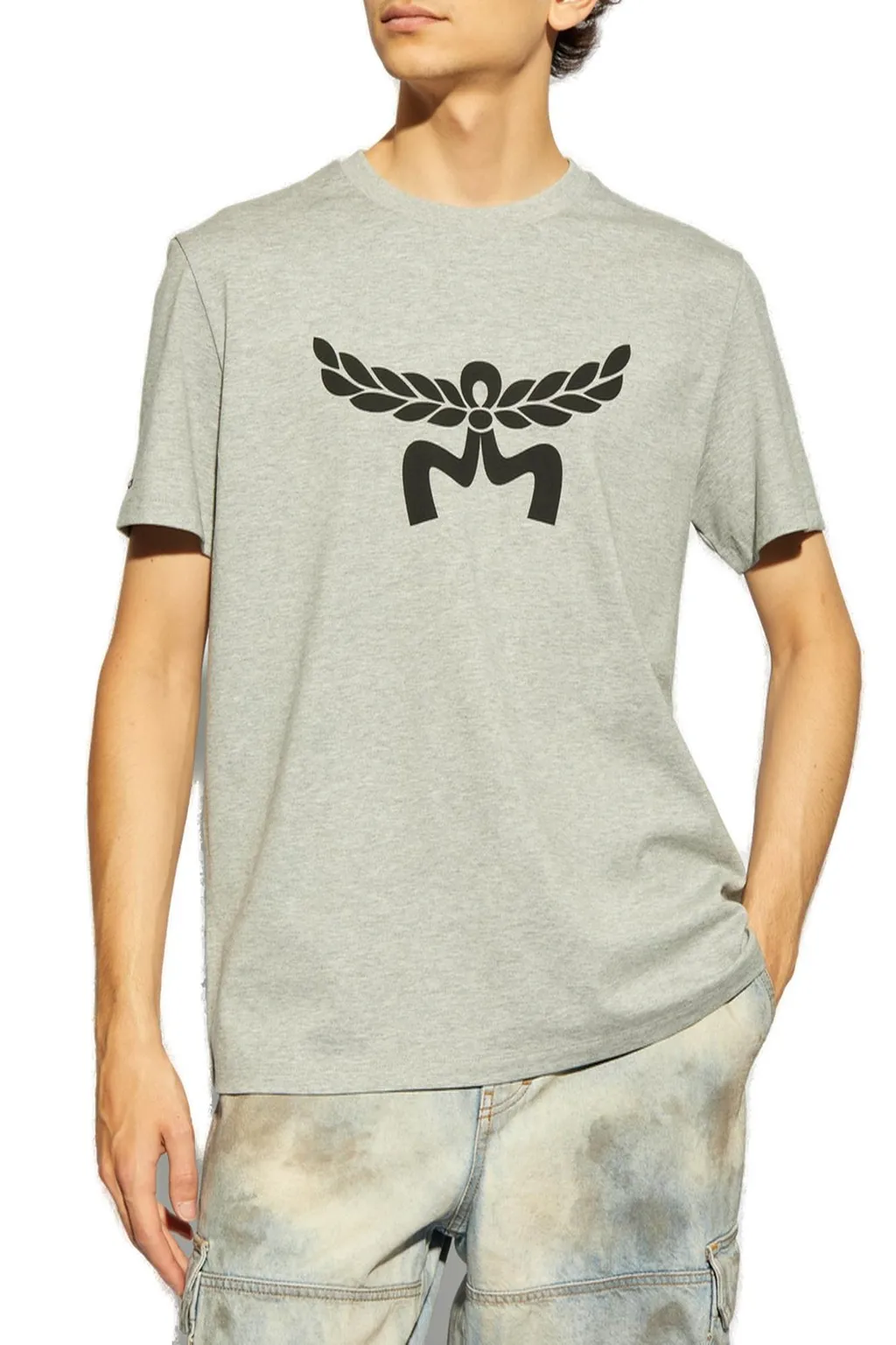 Mcm Logo Printed Crewneck T-Shirt