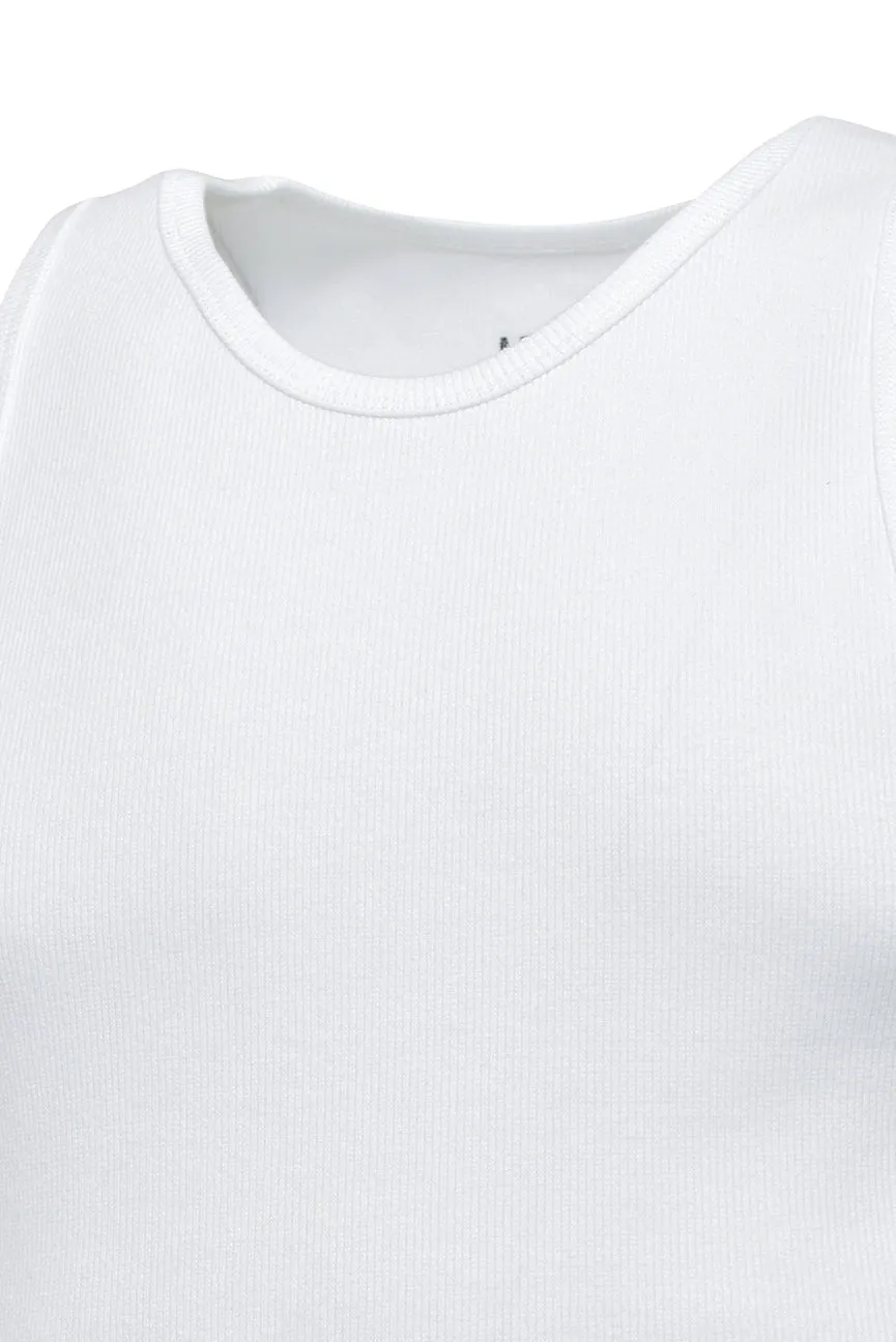 Logo Rib Tank Top / Wht