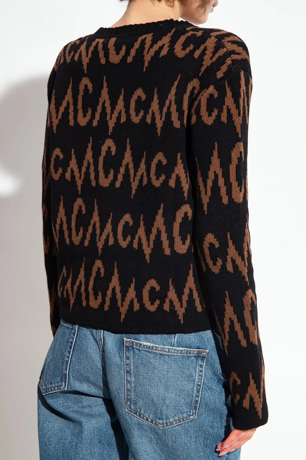 Mcm Monogrammed Intarsia Button-Up Cardigan