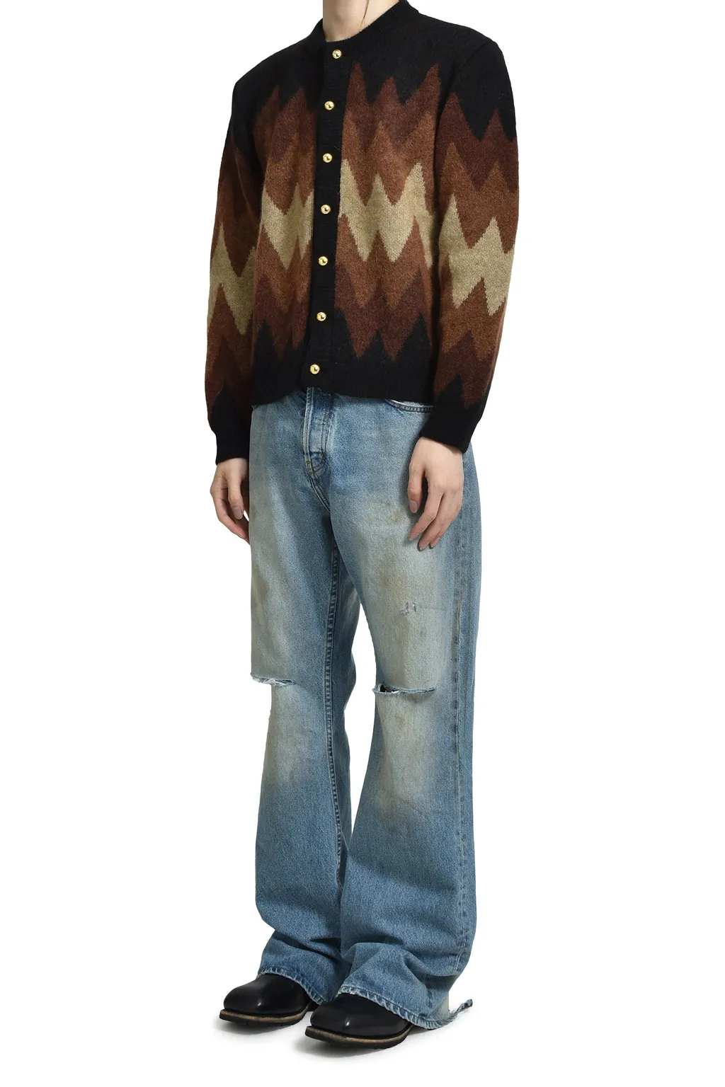 Degrade Jacquard Cardigan / Brw Bei
