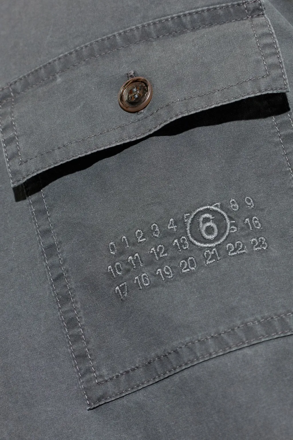 Mm6 Maison Margiela Logo Embroidered Short Sleeved Shirt