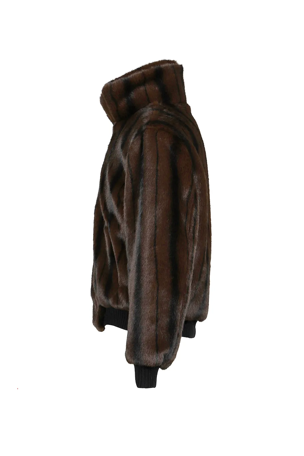 Faux-Mink Harrington Jacket / Blk Brw