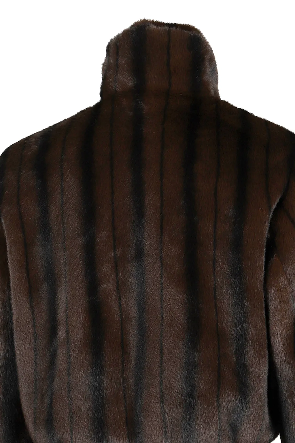 Faux-Mink Harrington Jacket / Blk Brw
