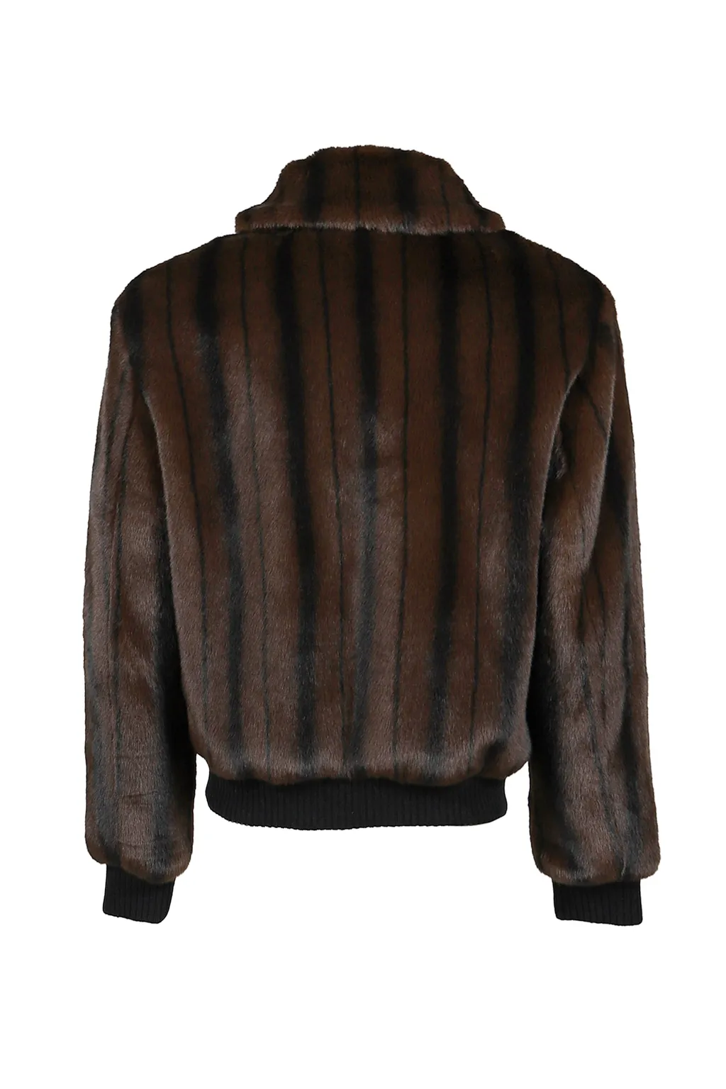Faux-Mink Harrington Jacket / Blk Brw