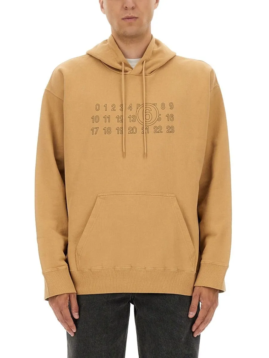 Mm6 Maison Margiela Numeric Drawstring Hoodie