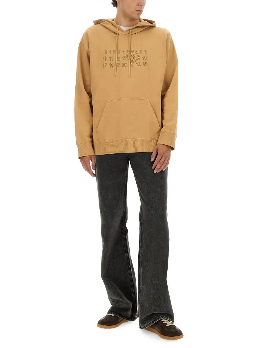Mm6 Maison Margiela Numeric Drawstring Hoodie