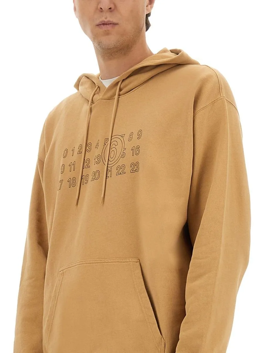 Mm6 Maison Margiela Numeric Drawstring Hoodie