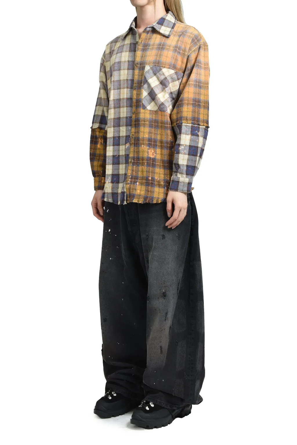 Patchwork Logo Flannel / Brw Multi