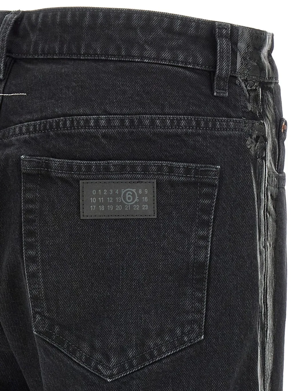 Mm6 Maison Margiela Logo Patch Taped Jeans