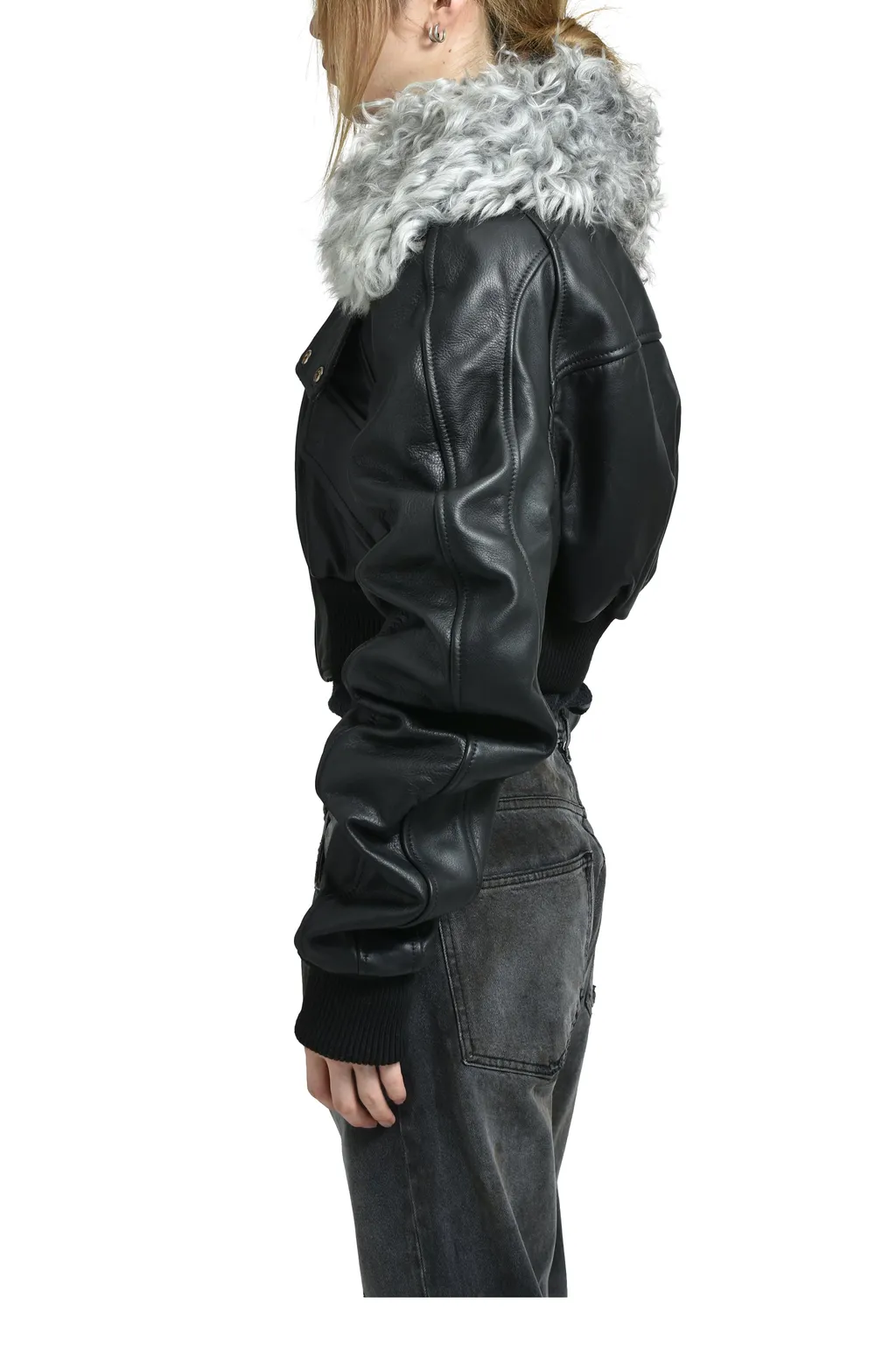 Consumer Cropped Bomber / Black