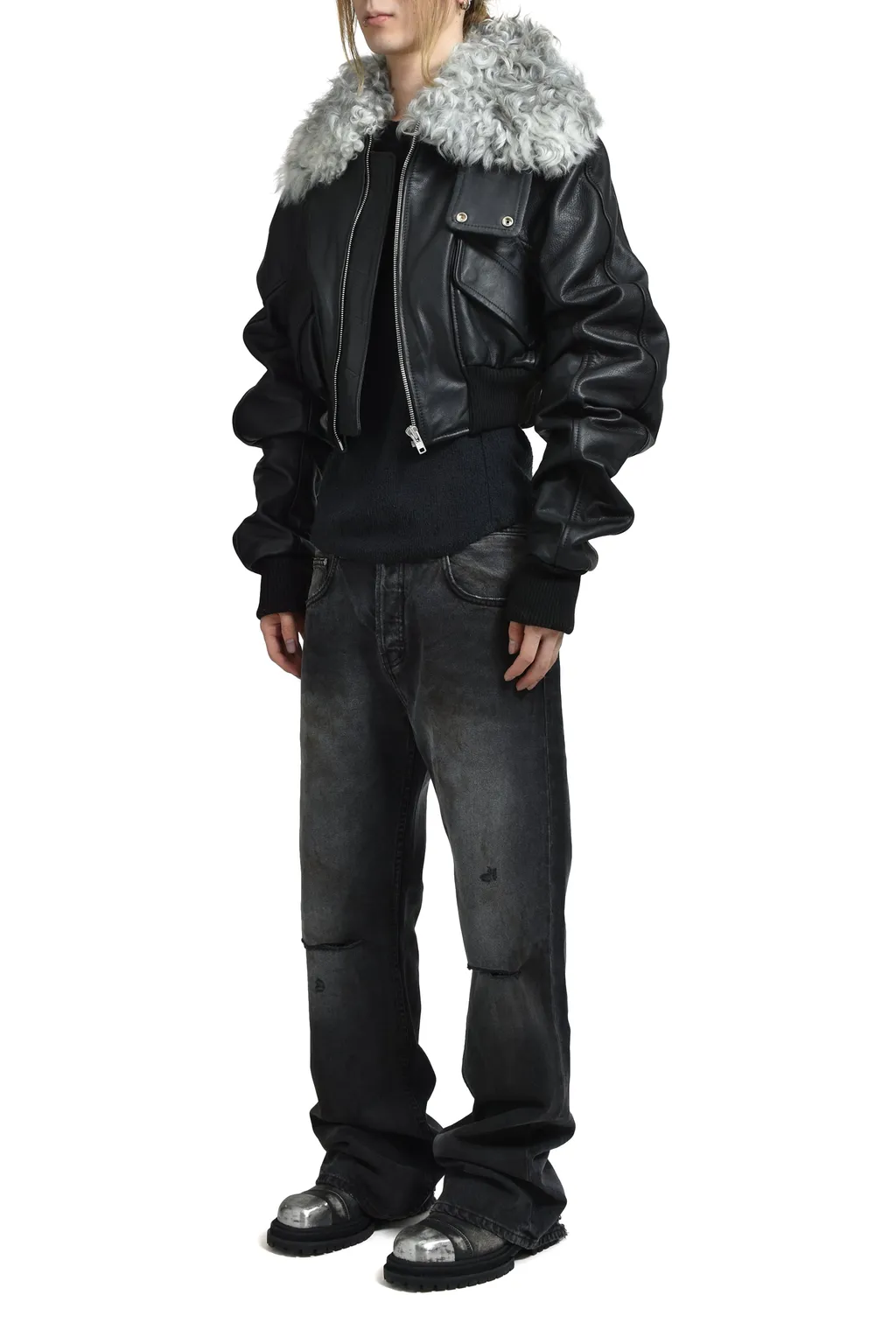 Consumer Cropped Bomber / Black
