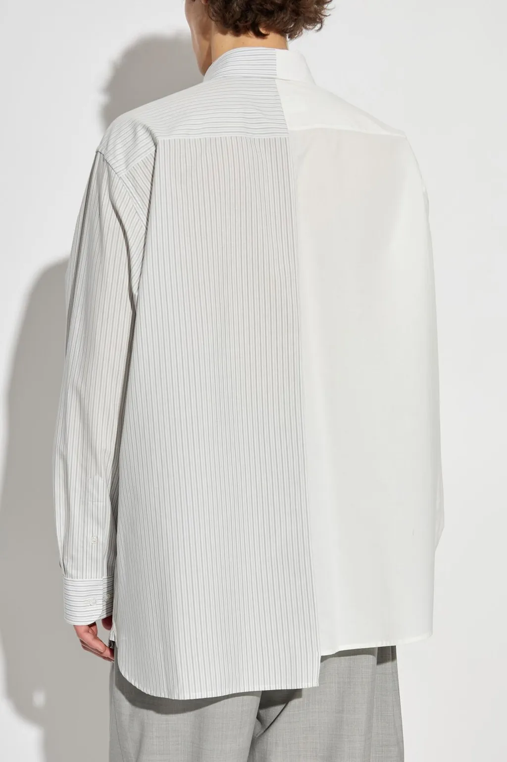 Mm6 Maison Margiela Panelled Stripe Detailed Long-Sleeve Shirt