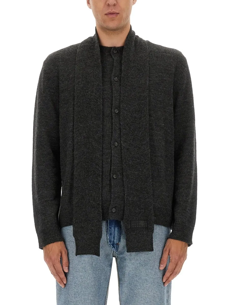 Mm6 Maison Margiela Scarf Knit Cardigan