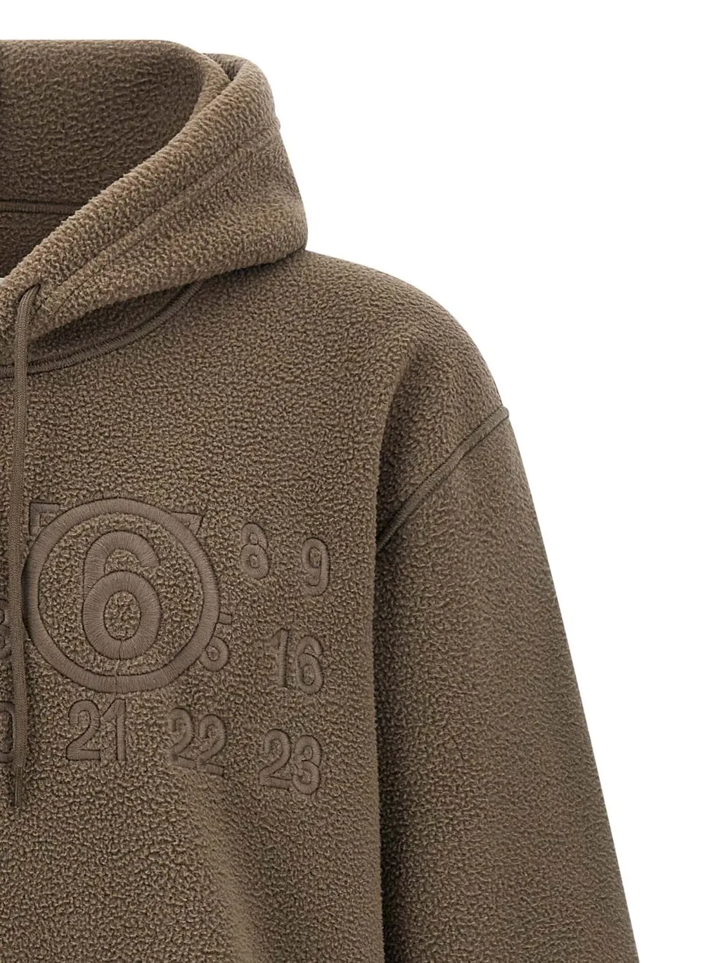 Mm6 Maison Margiela Numbers Embroidered Drawstring Hoodie