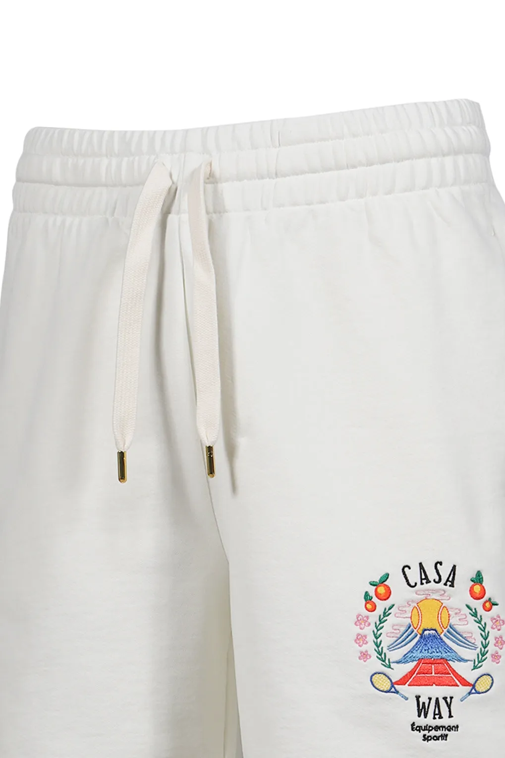 Casa Way Mountain Embroidered Sweatshorts / Wht