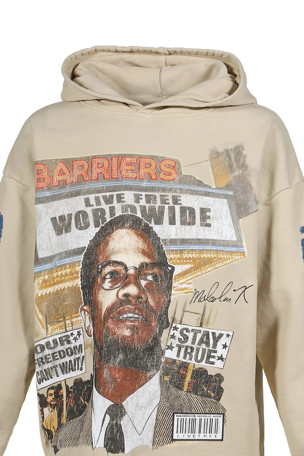 Malcolm X Cream Hoodie / Crm