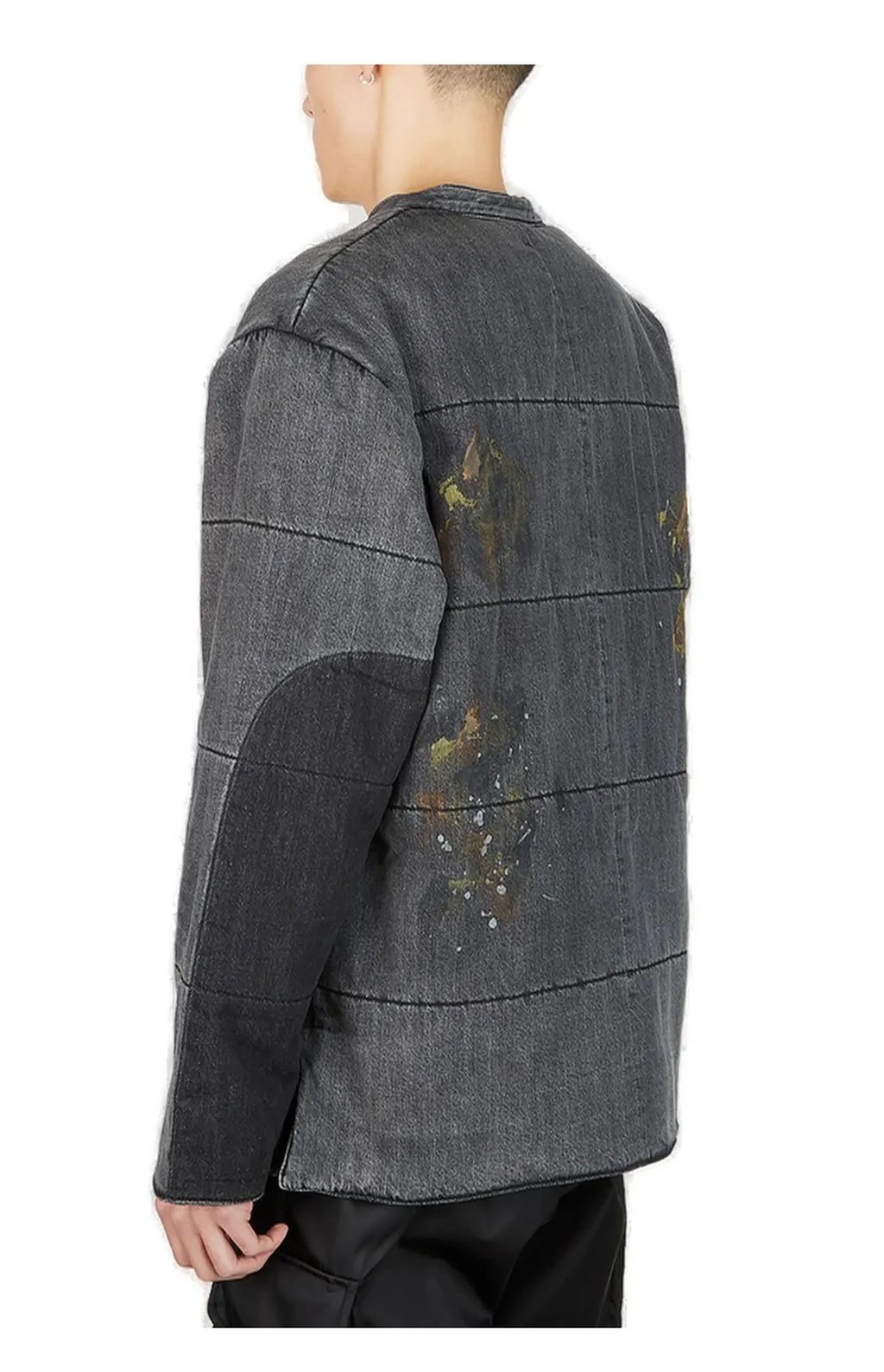 Liberaiders Paint Splatter Crewneck Denim Jacket