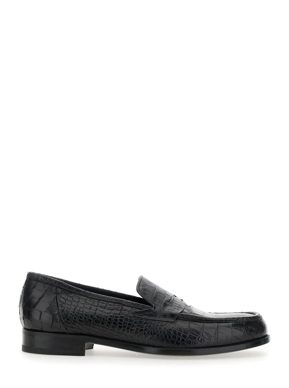 Lidfort Embossed Almond-Toe Loafers