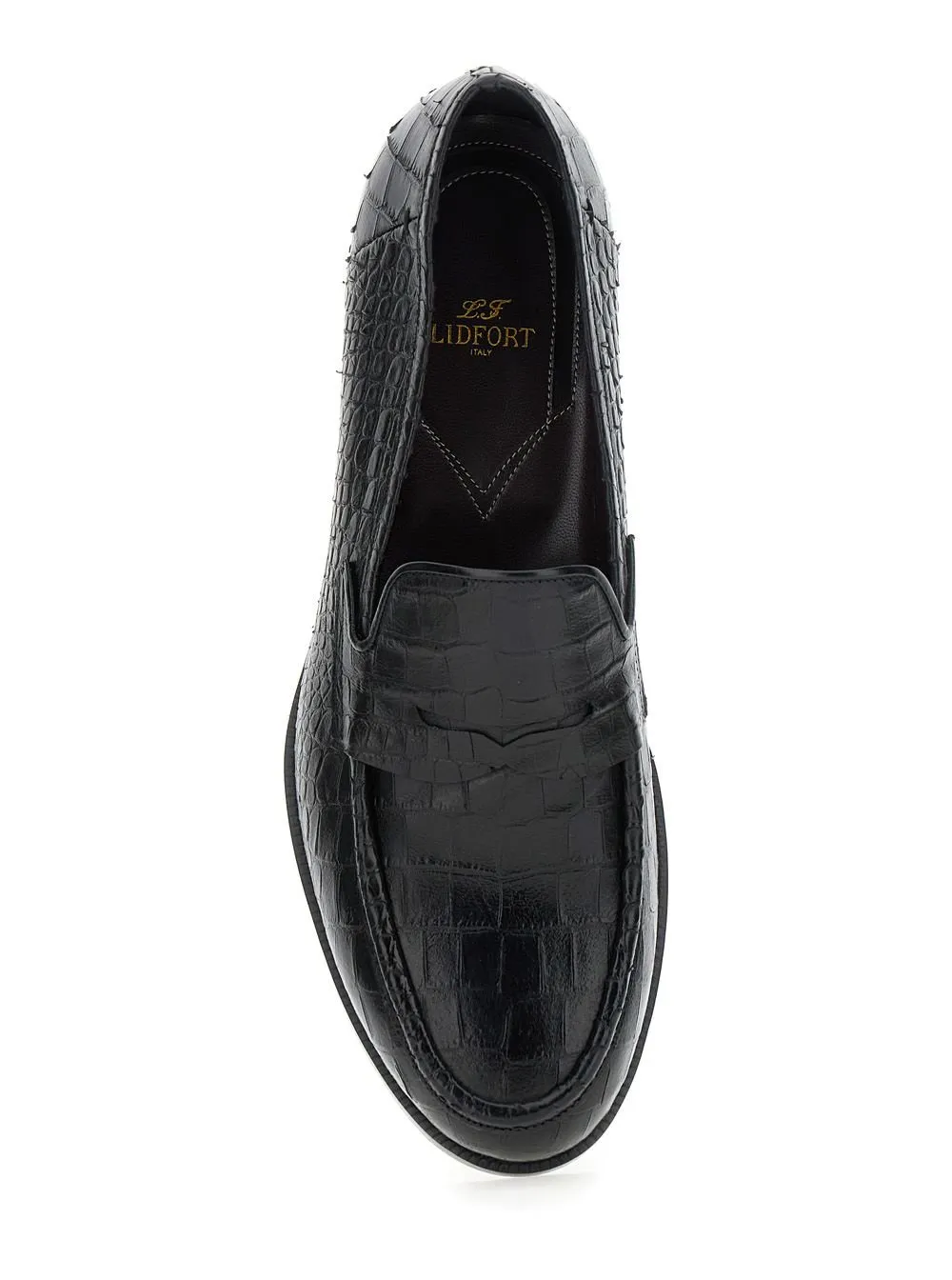 Lidfort Embossed Almond-Toe Loafers