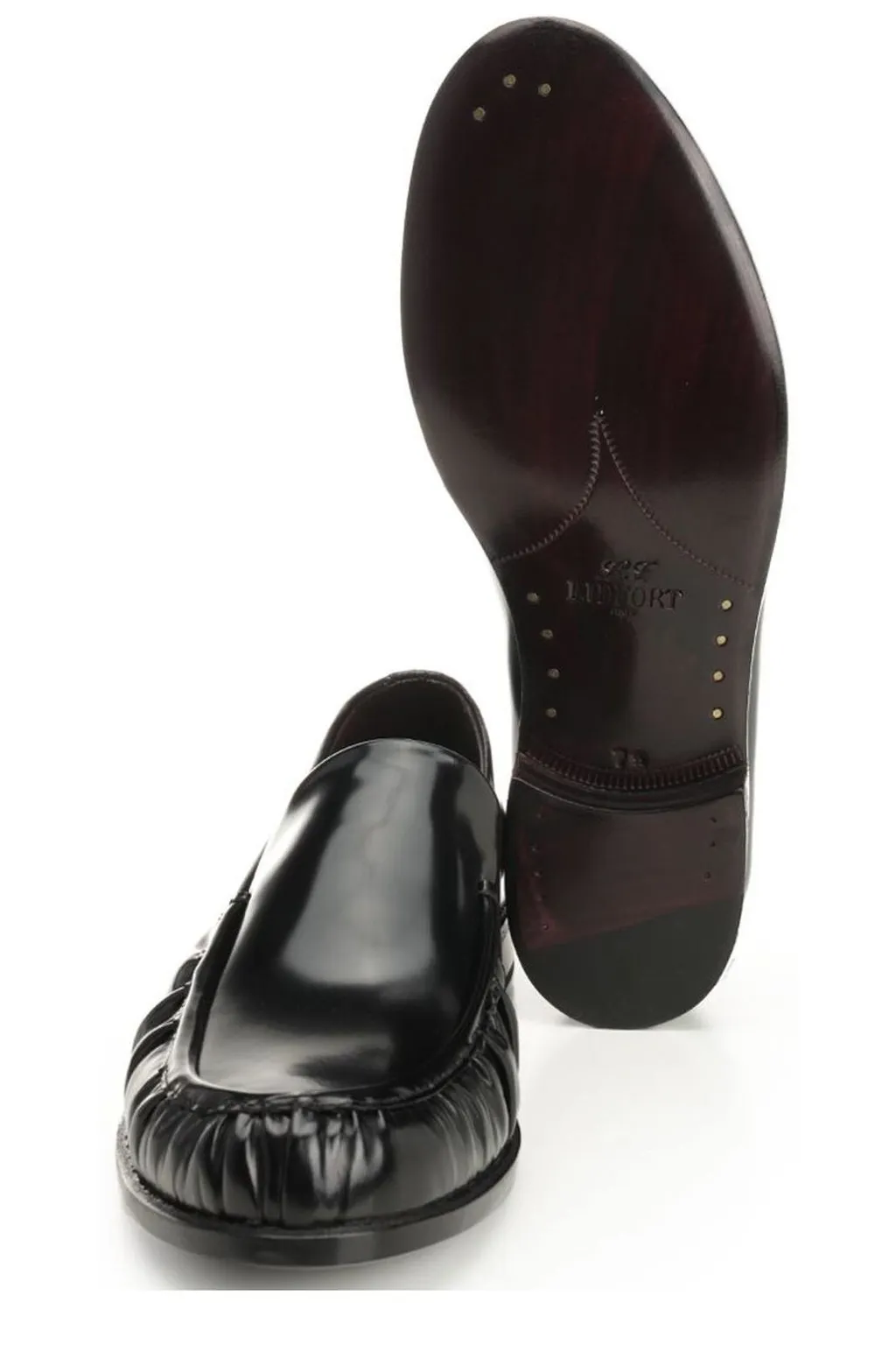 Lidfort Curled Toe Leather Loafers