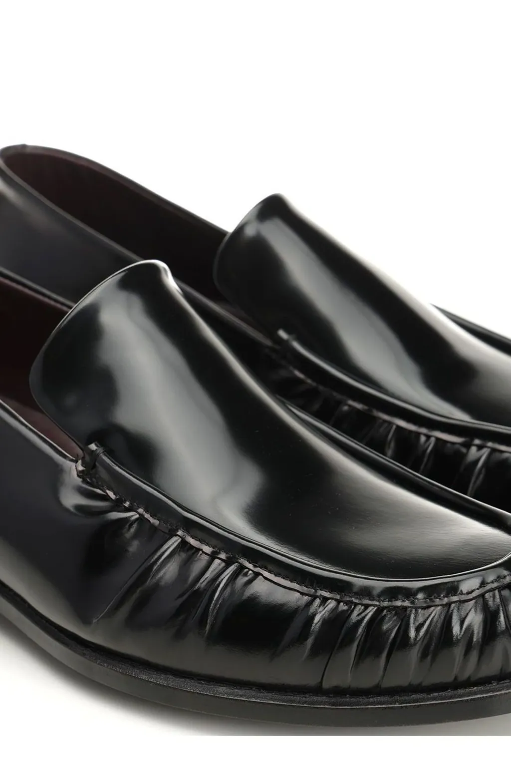 Lidfort Curled Toe Leather Loafers