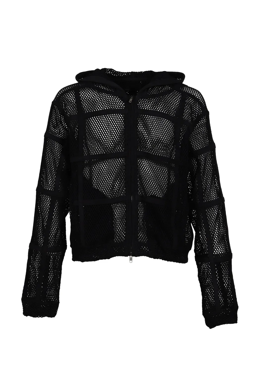Prisoner Mesh Zip Up Hoodie / Blk