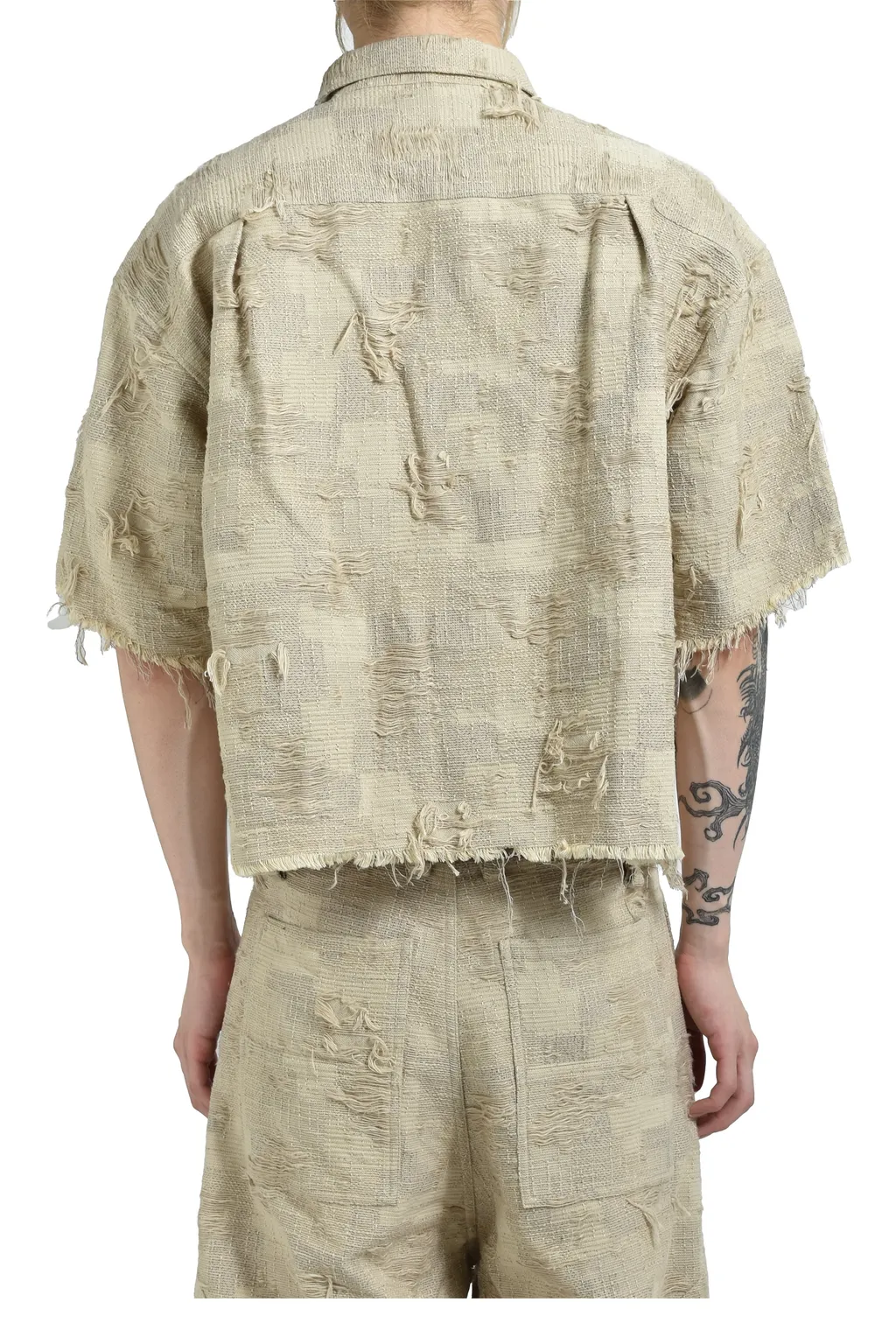 Oversized Boro Jacquard Shirts / Dusty Bei