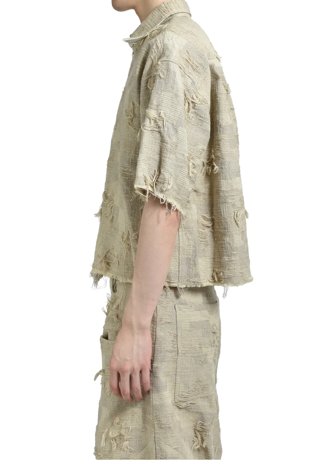 Oversized Boro Jacquard Shirts / Dusty Bei