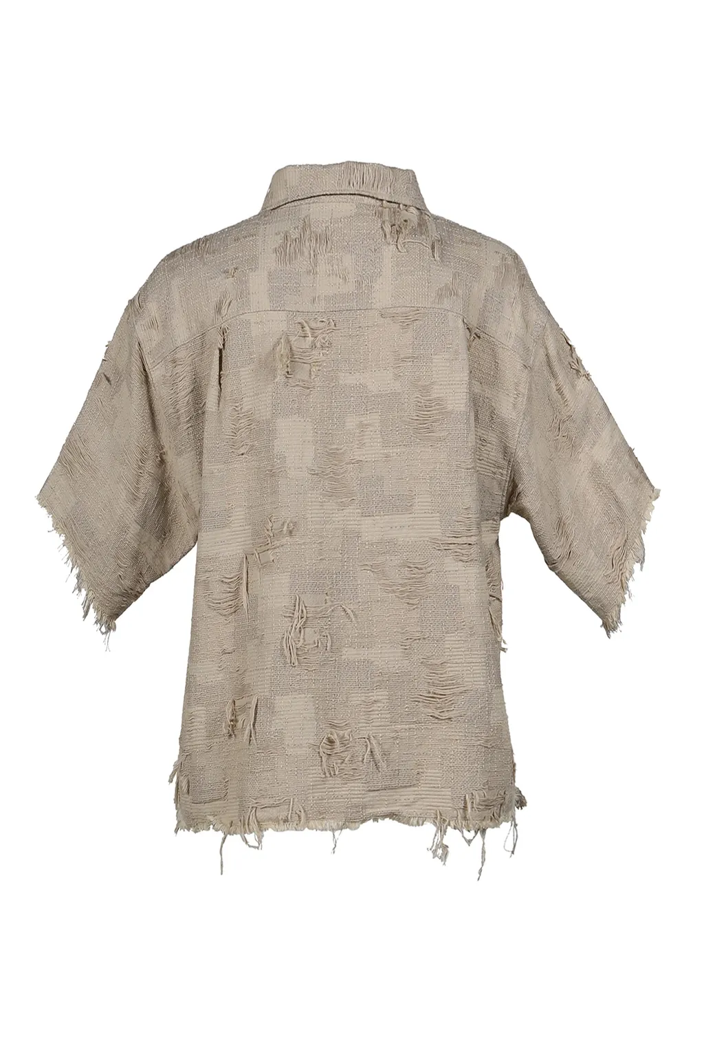 Oversized Boro Jacquard Shirts / Dusty Bei
