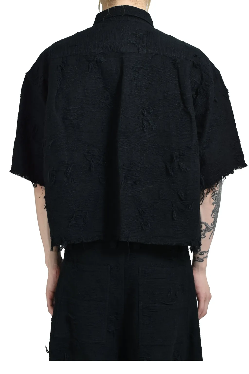 Oversized Boro Jacquard Shirts / Blk