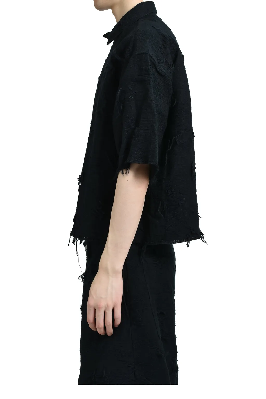 Oversized Boro Jacquard Shirts / Blk