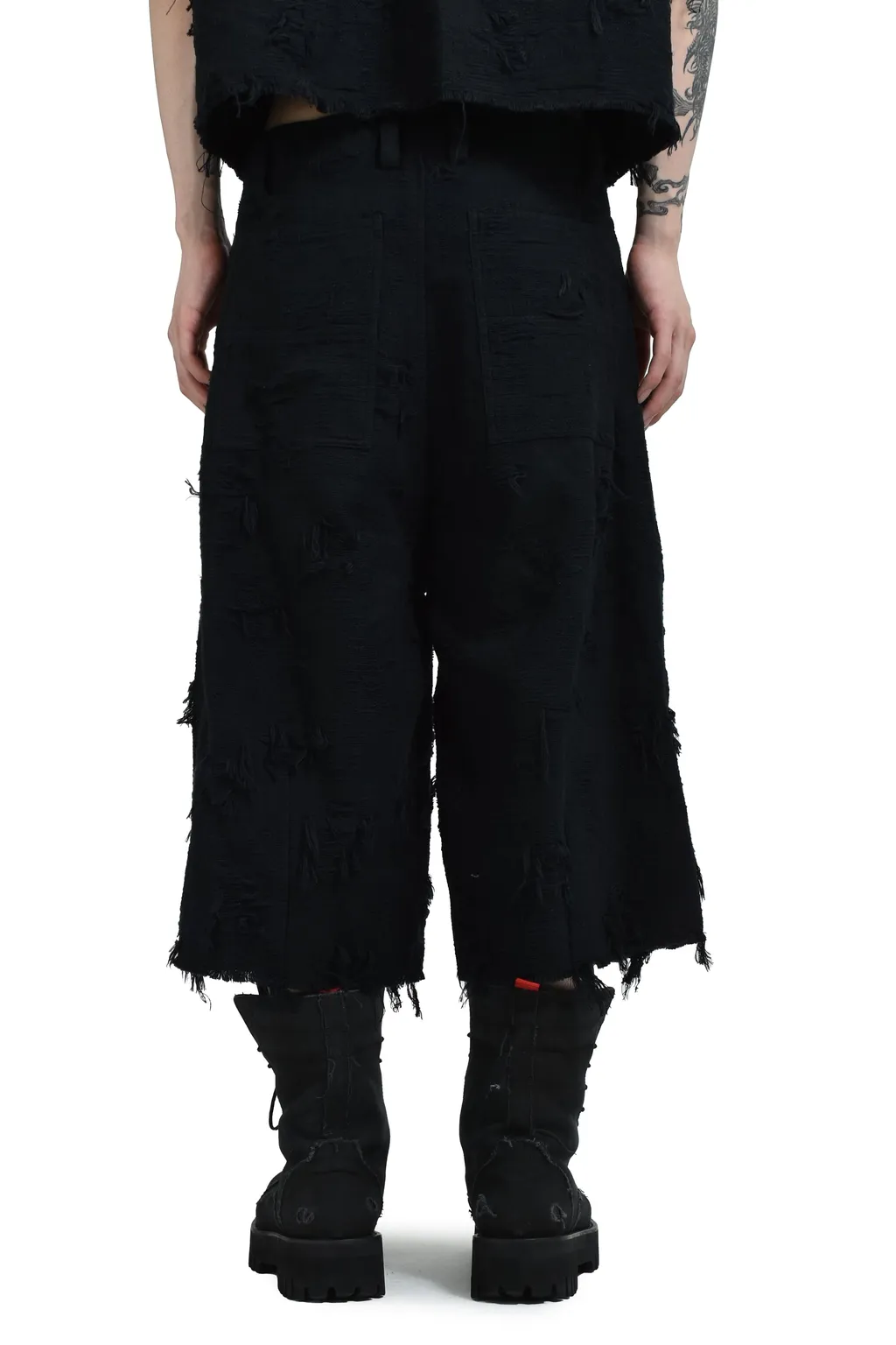 Boro Jacquard Baggy Shorts / Blk