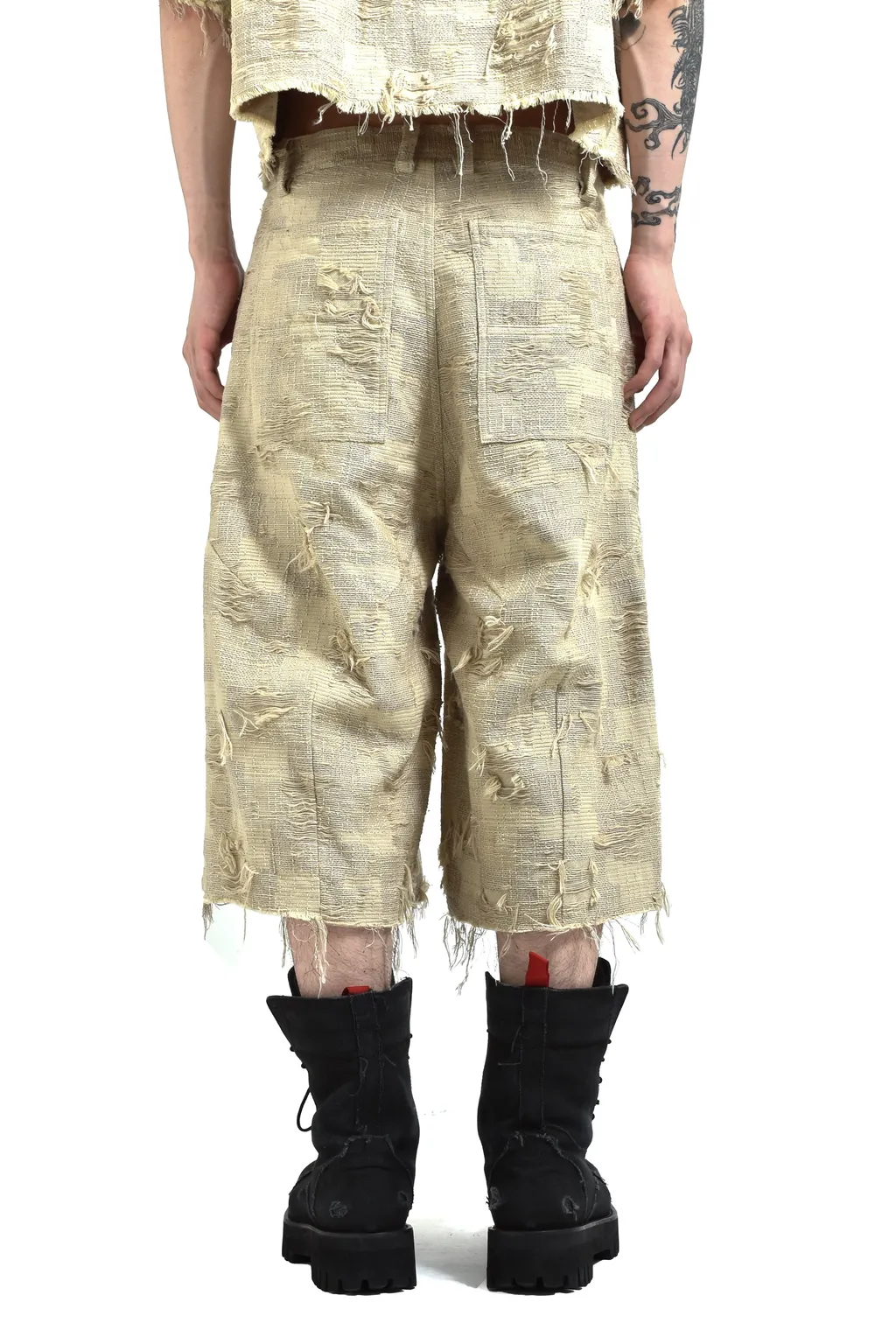 Boro Jacquard Baggy Shorts / Dusty Bei