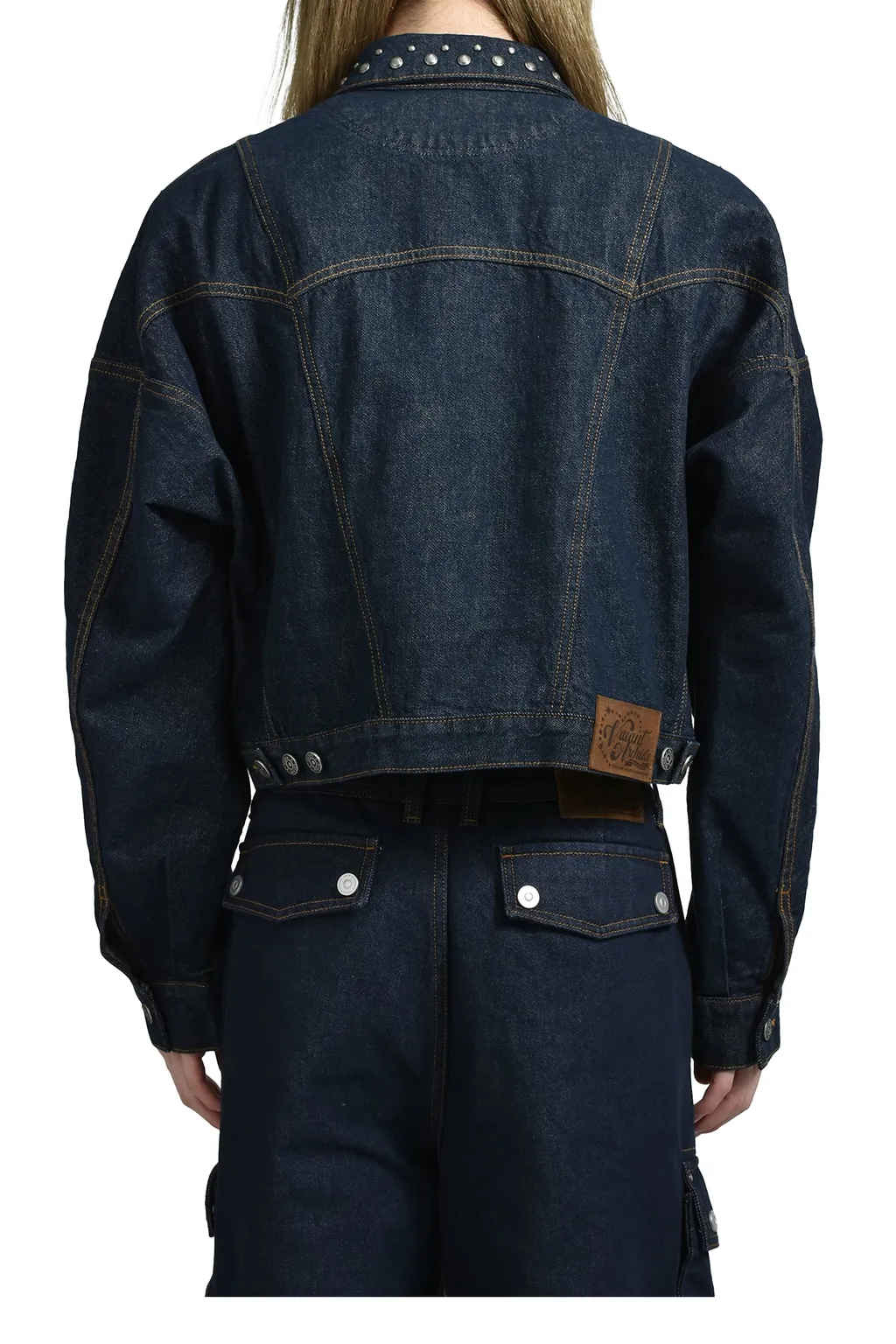 Liam Stud Denim Jacket / Deep Blu