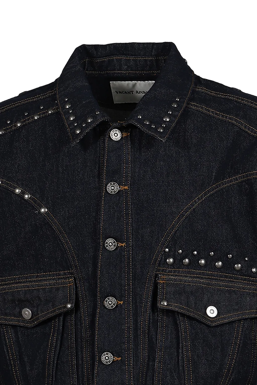 Liam Stud Denim Jacket / Deep Blu