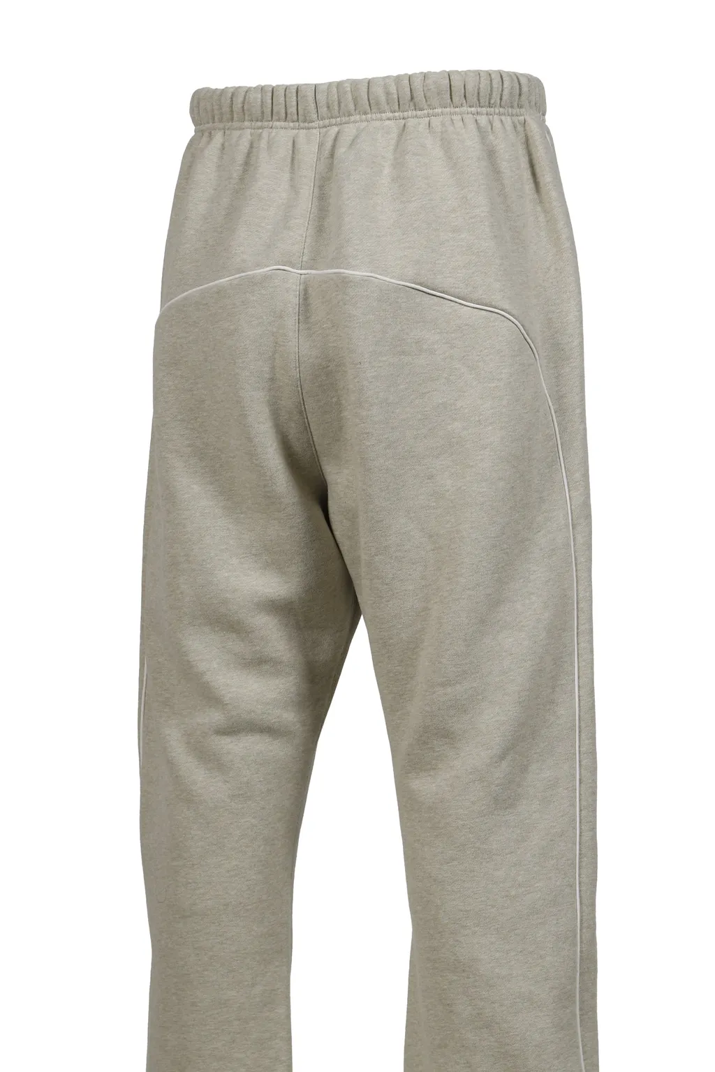 Relaxed Fleece Sweatpant With Piping / Heather Stone/Cloud Wht