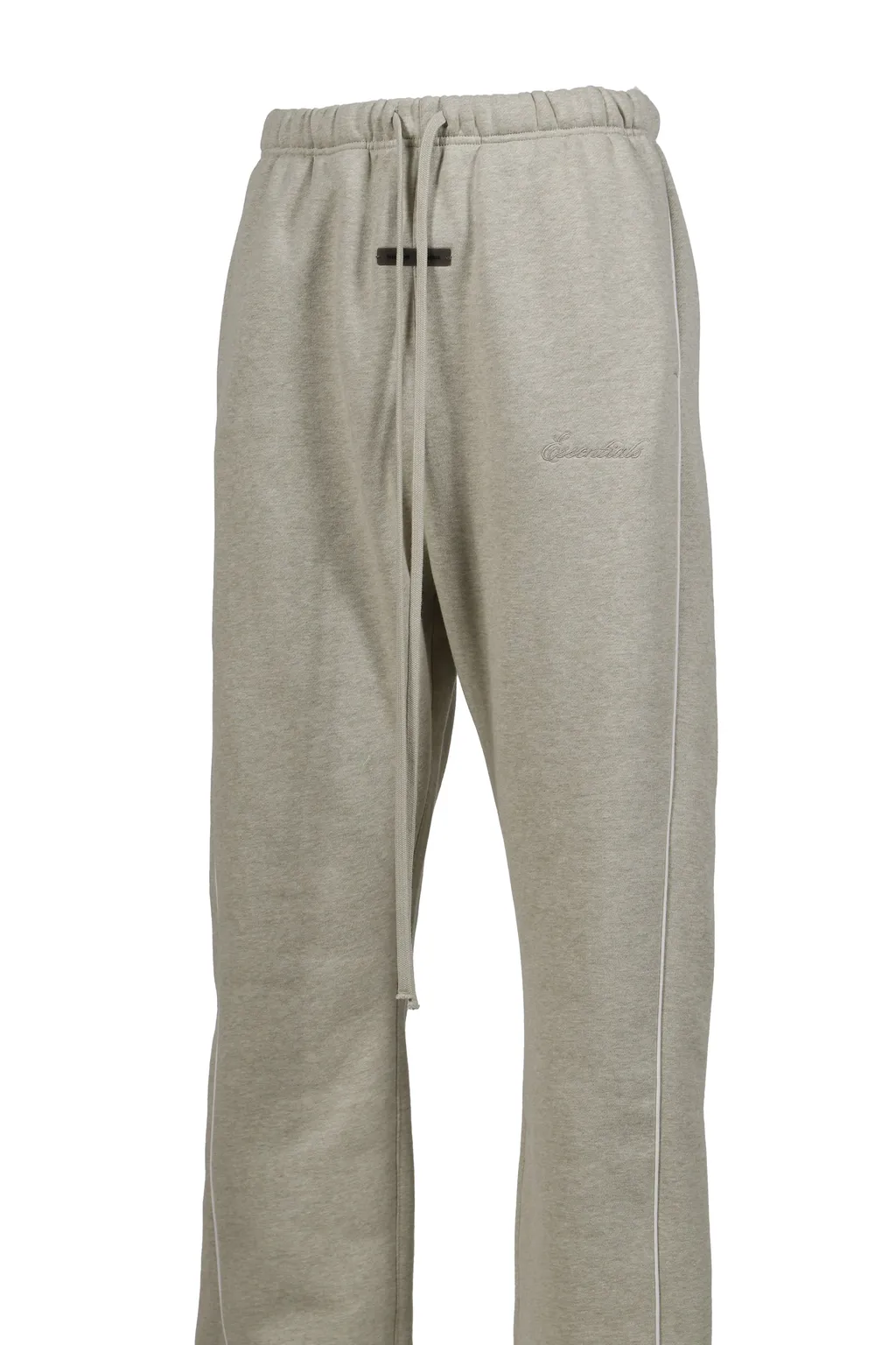 Relaxed Fleece Sweatpant With Piping / Heather Stone/Cloud Wht