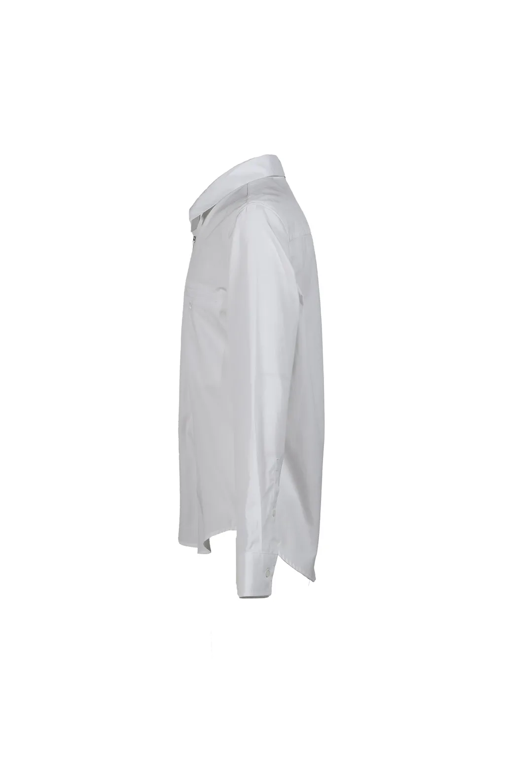 Zipped Poplin Shirt / White