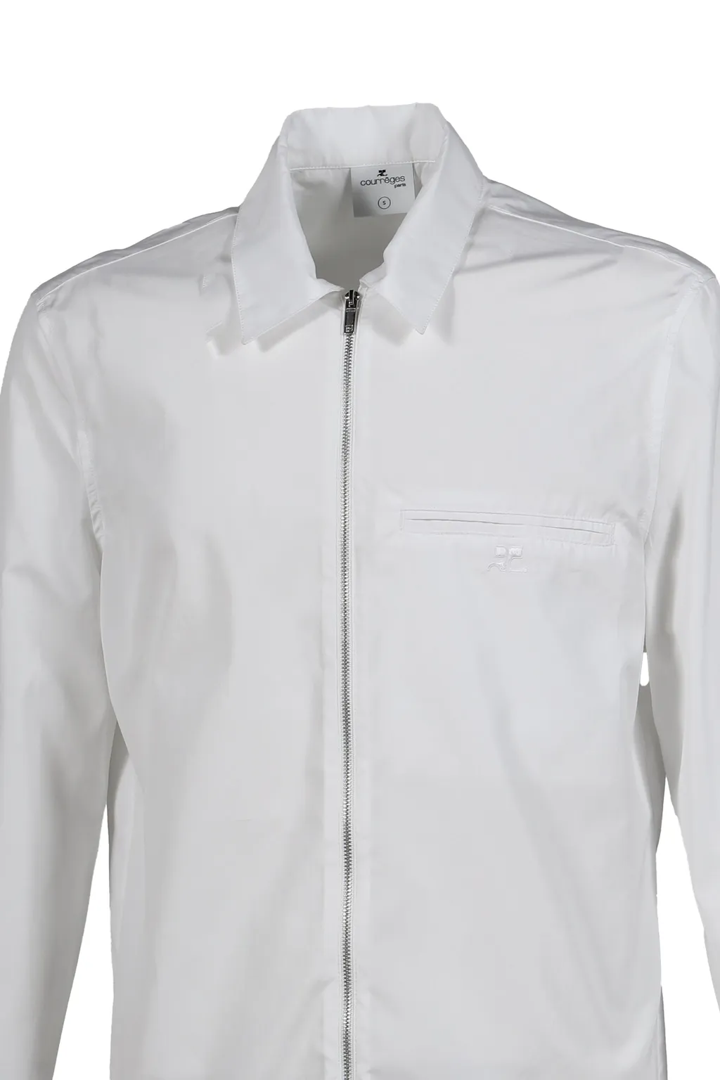 Zipped Poplin Shirt / White