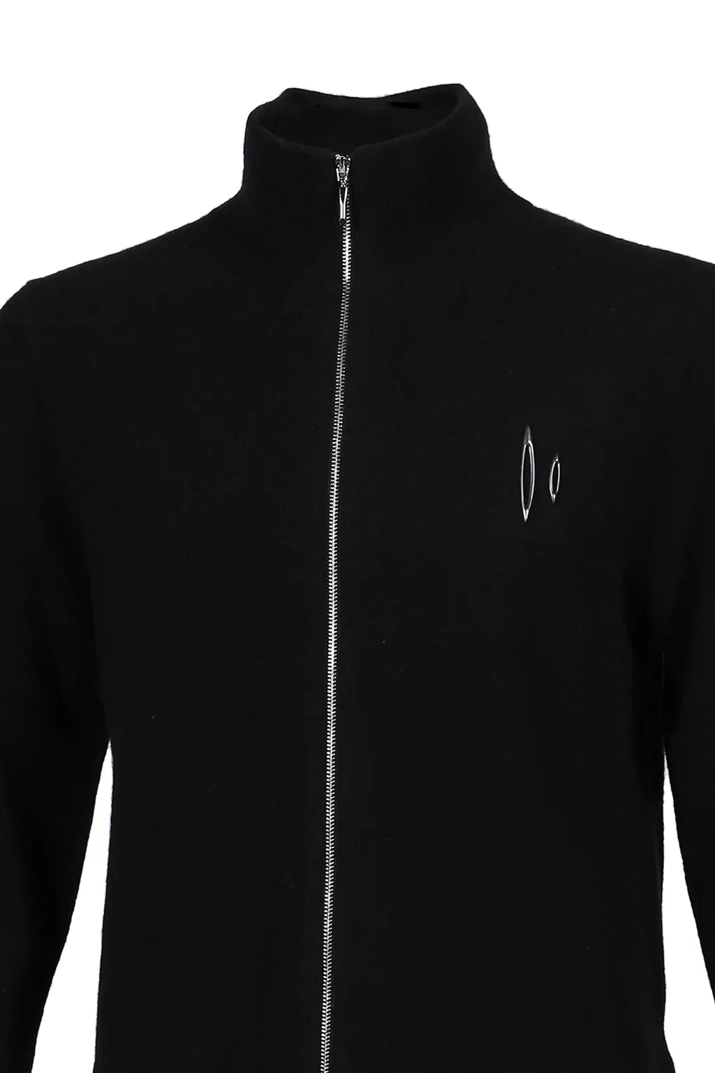 Cashmere Wool Zip Up Sweater / Blk