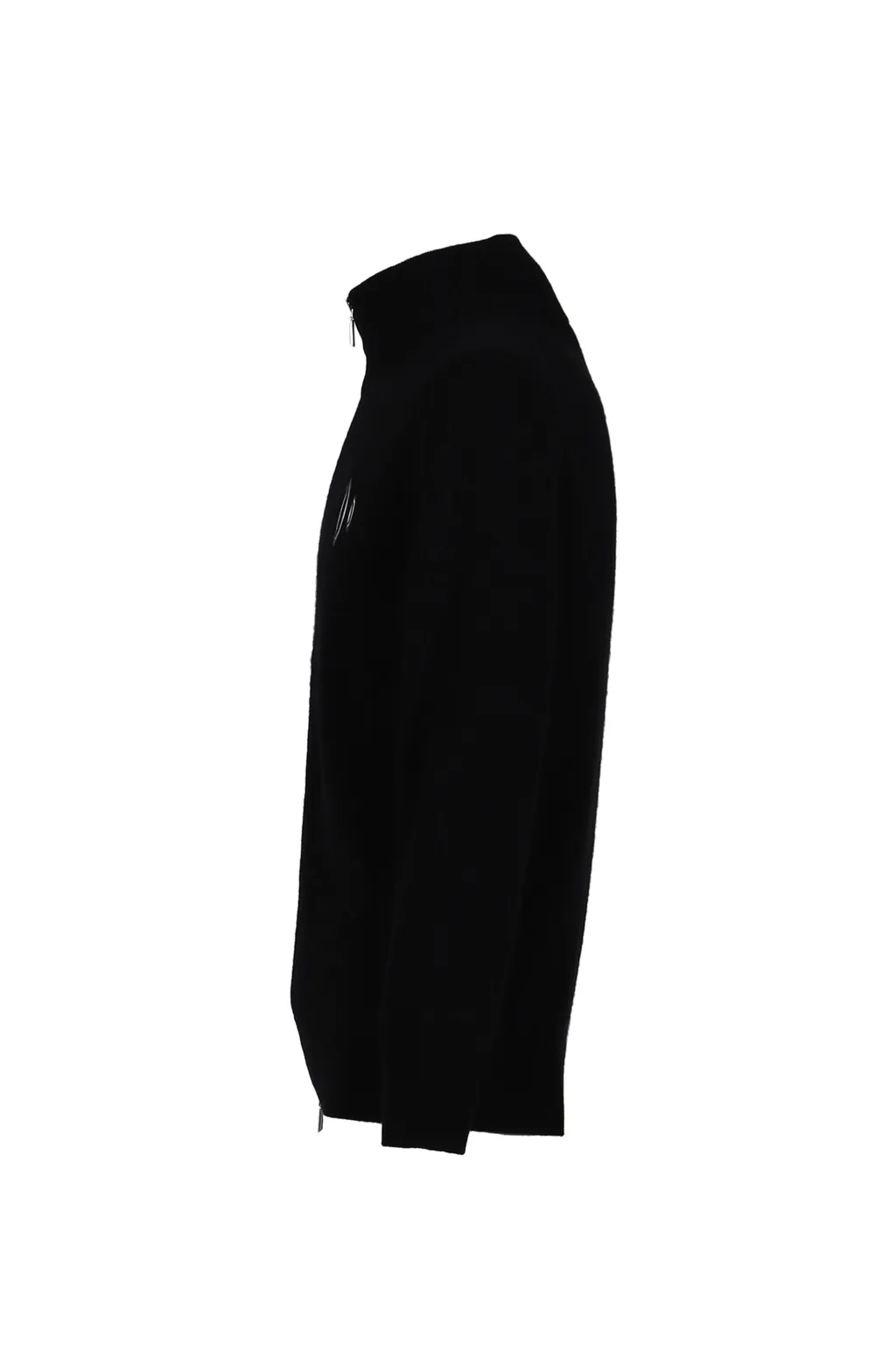 Cashmere Wool Zip Up Sweater / Blk