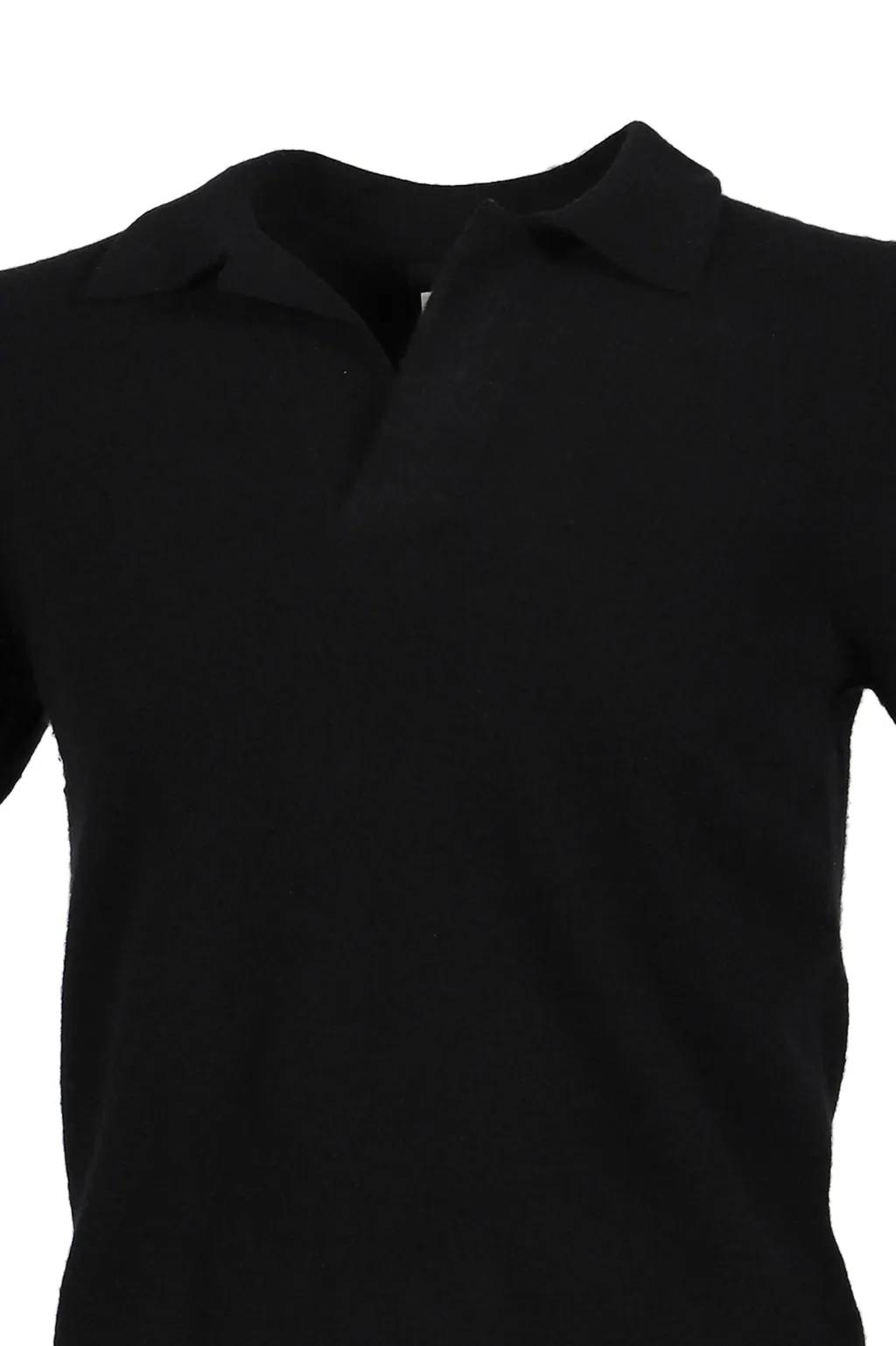 Cashmere Wool Open Collar Shirt / Blk
