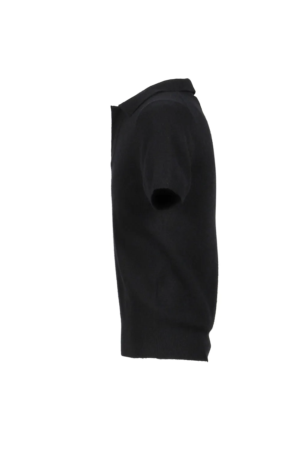 Cashmere Wool Open Collar Shirt / Blk