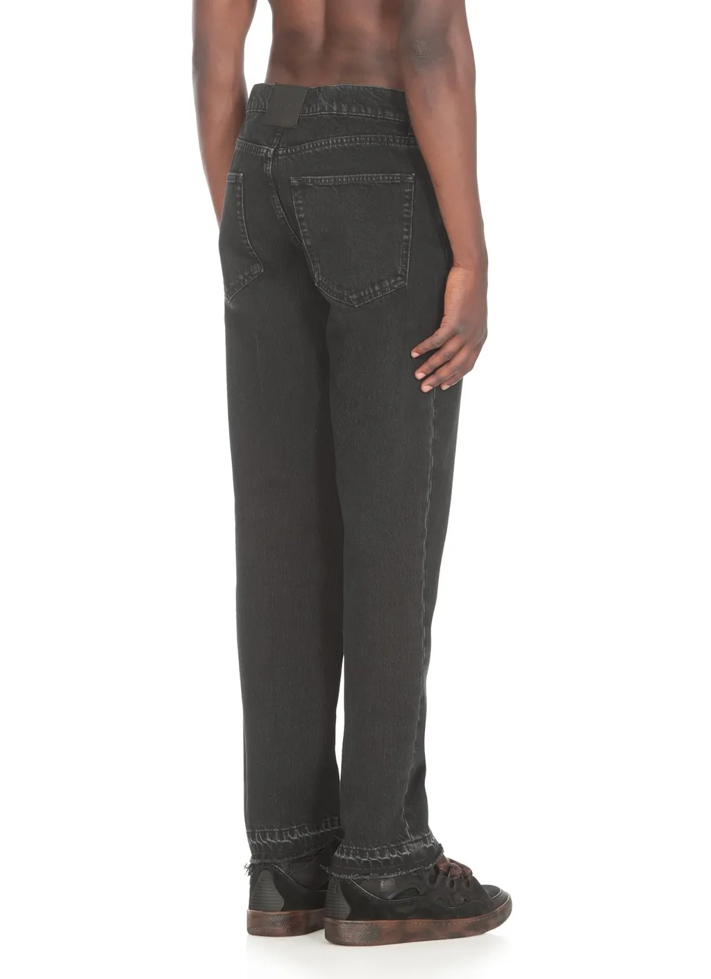Lanvin Logo Patch Straight Leg Jeans